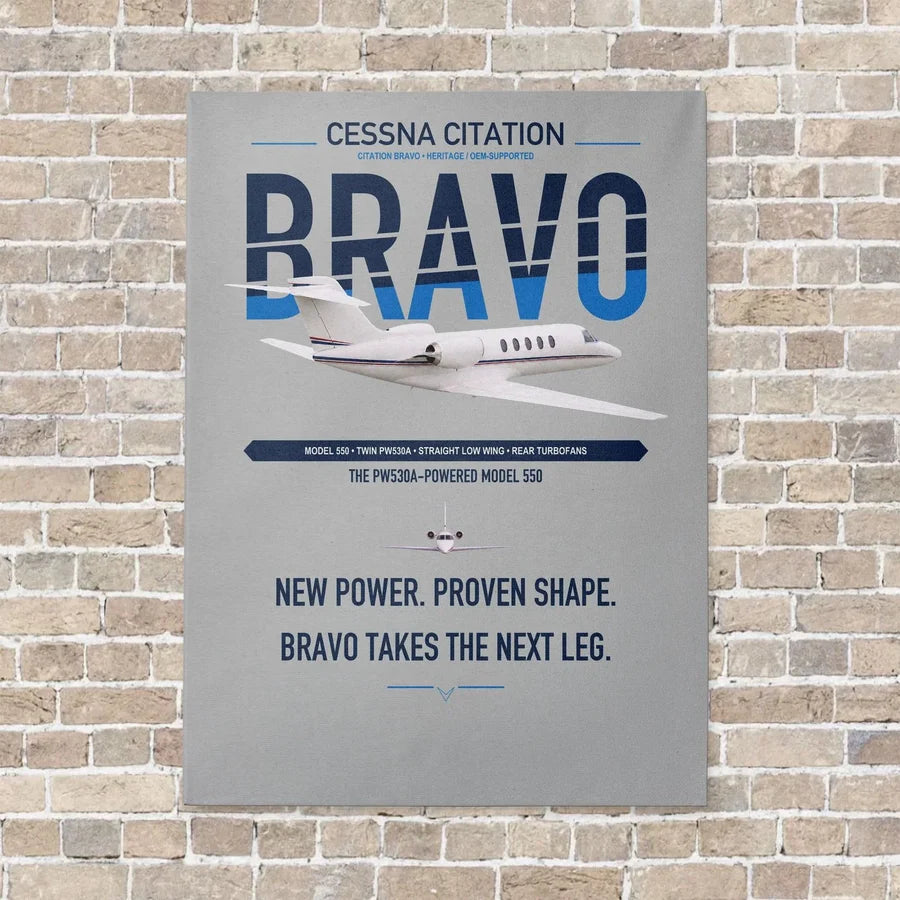 Cessna Citation Bravo vertical canvas print - no frame - light gray background