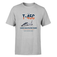 Thumbnail for T-45C Goshawk design on light gray double-side t-shirt, single-side print