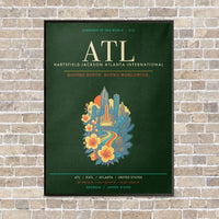 Thumbnail for Hartsfield-Jackson Atlanta International Airport ATL - Canvas Framed - Dark Green