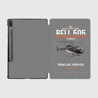 Thumbnail for Bell 505 Jet Ranger X design on gray samsung tablet tablet case