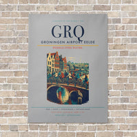 Thumbnail for Groningen Airport Eelde GRQ vertical canvas print - no frame - light gray background