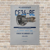 Thumbnail for CF34-8E vertical canvas print - no frame - light gray background