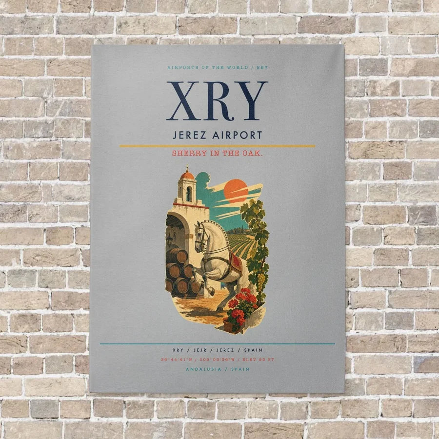 Jerez Airport XRY vertical canvas print - no frame - light gray background
