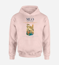 Thumbnail for Milos Airport (MLO) design on pink hoodie single-side print