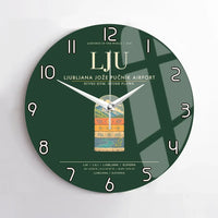 Thumbnail for Ljubljana Joze Pucnik Airport LJU Wall-Clock No-Frame - Dark Green