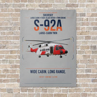 Thumbnail for Sikorsky S-92A vertical canvas print - no frame - light gray background