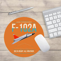 Thumbnail for F-102A Delta Dagger design on orange round mouse pad