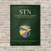 Thumbnail for London Stansted Airport STN - Canvas Framed - Dark Green