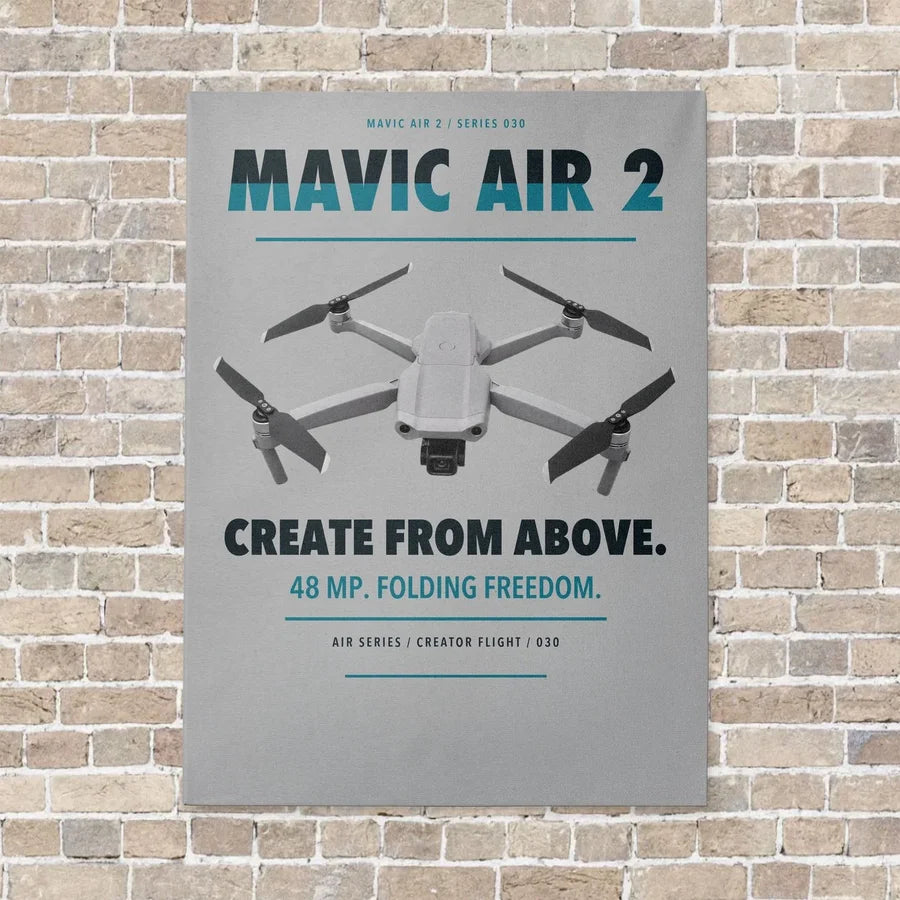 DJI Mavic Air 2 vertical canvas print - no frame - light gray background