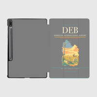 Thumbnail for Debrecen International Airport (DEB) design on gray samsung tablet tablet case