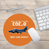 Thumbnail for F9F-8 Cougar Swept Wing Carrier Fighter design on orange round mouse pad