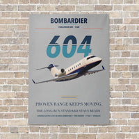 Thumbnail for Bombardier Challenger 604 vertical canvas print - no frame - light gray background