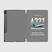 Thumbnail for Airbus A321LR design on gray samsung tablet tablet case