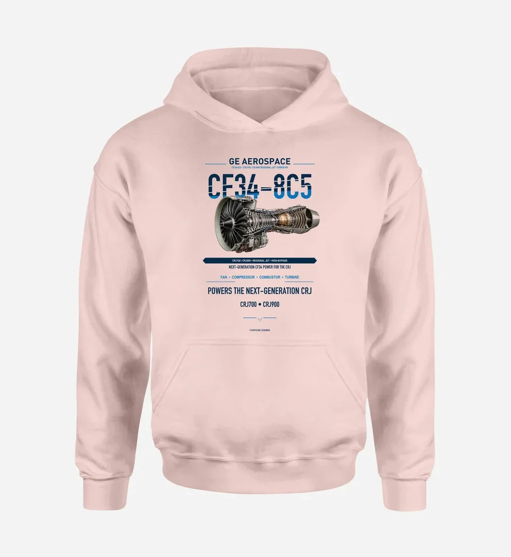 CF34-8C5 design on pink hoodie single side