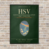 Thumbnail for Huntsville International Airport HSV - Canvas Framed - Dark Green