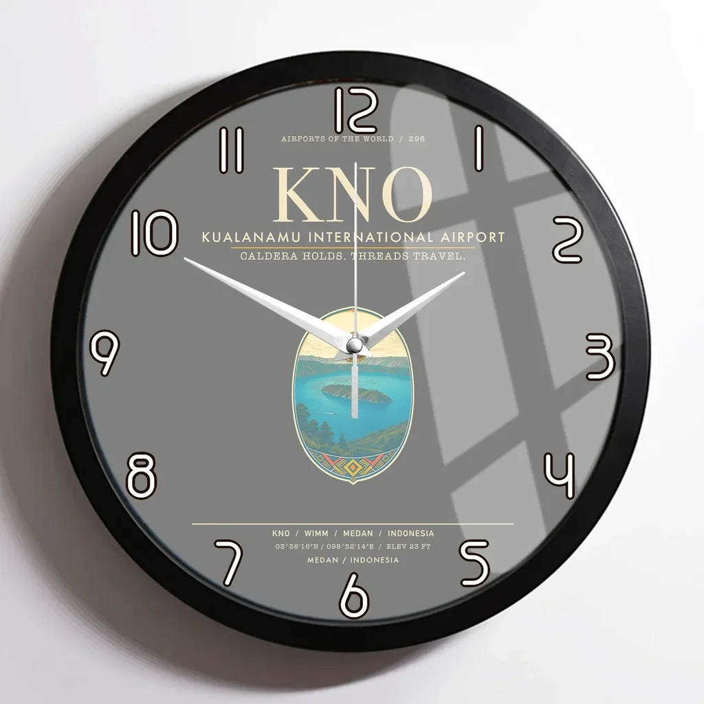 Kualanamu International Airport Medan KNO Wall-Clock Framed - Gray