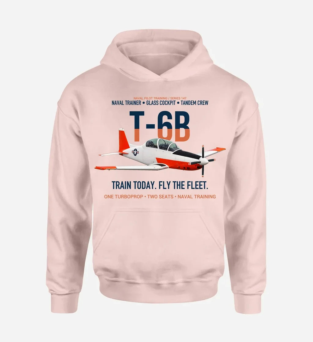 T-6B TEXAN II design on pink hoodie single side