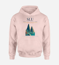 Thumbnail for George F. L. Charles Airport (SLU) design on pink hoodie single-side print
