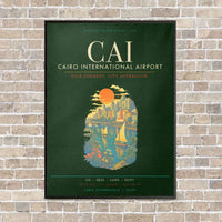 Thumbnail for Cairo International Airport CAI - Canvas Framed - Dark Green
