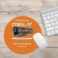 Thumbnail for CFM56-5C design on orange round mouse pad