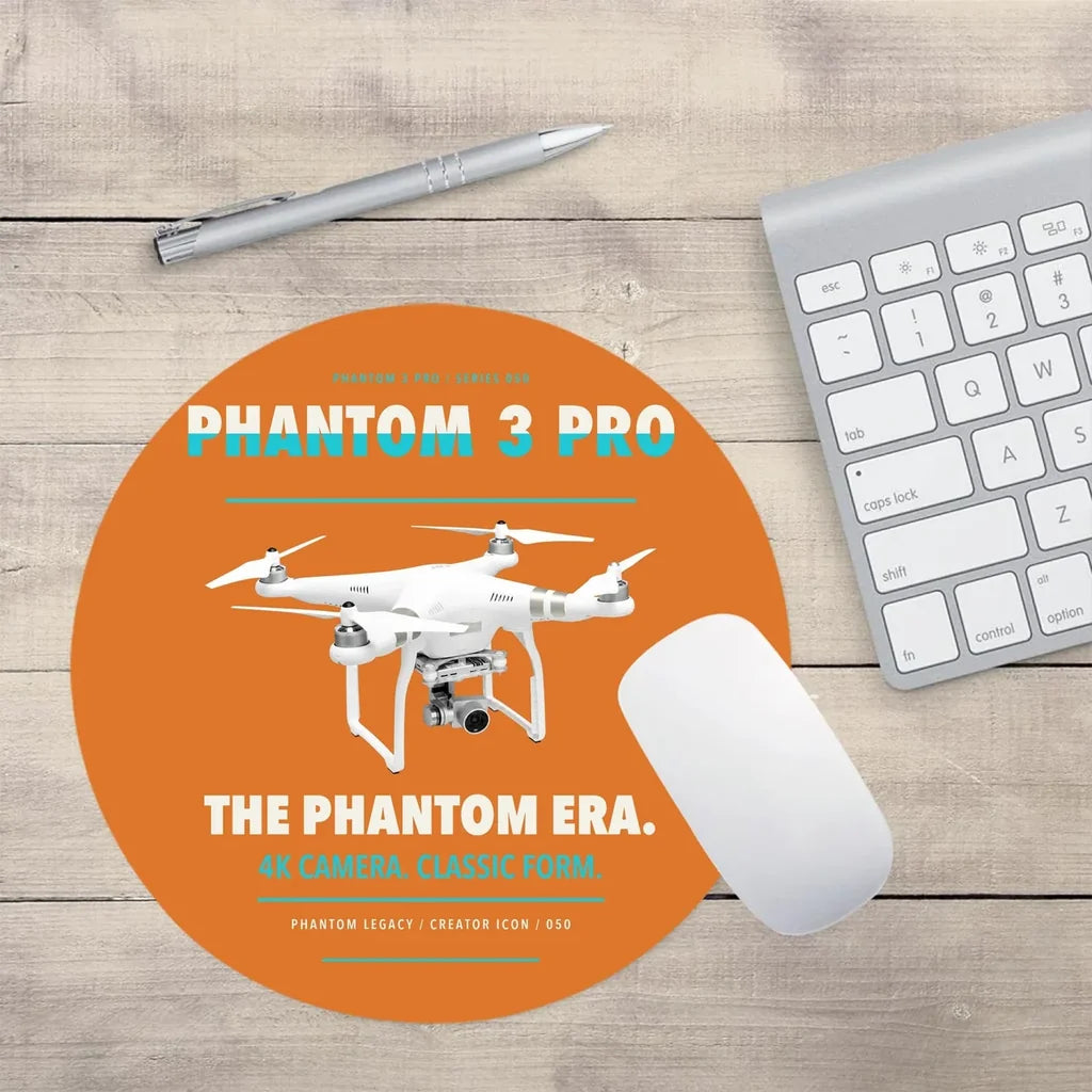 DJI Phantom 3 Professional design on orange round mouse pad