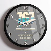 Thumbnail for Boeing 767-300F design on gray framed wall clock