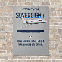Thumbnail for Cessna Citation Sovereign+ vertical canvas print - no frame - light gray background