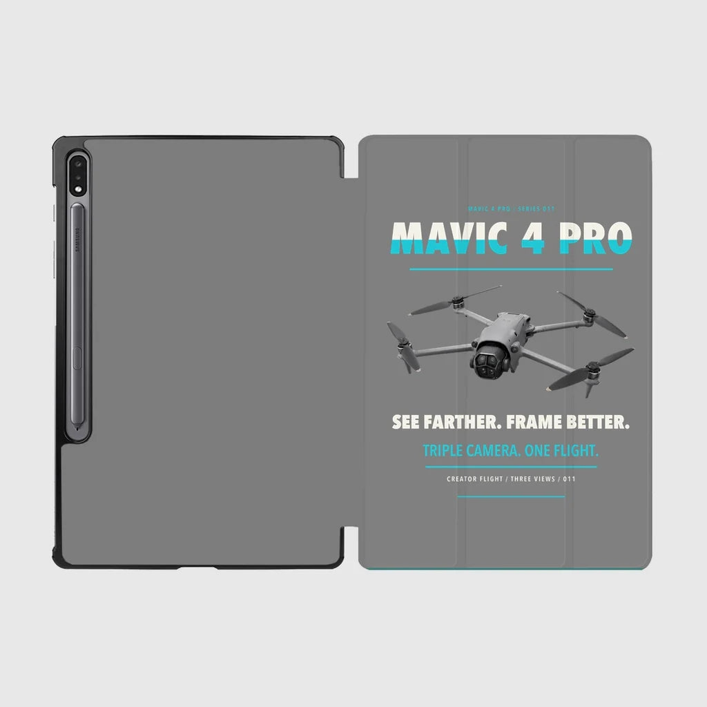 DJI Mavic 4 Pro design on gray samsung tablet tablet case