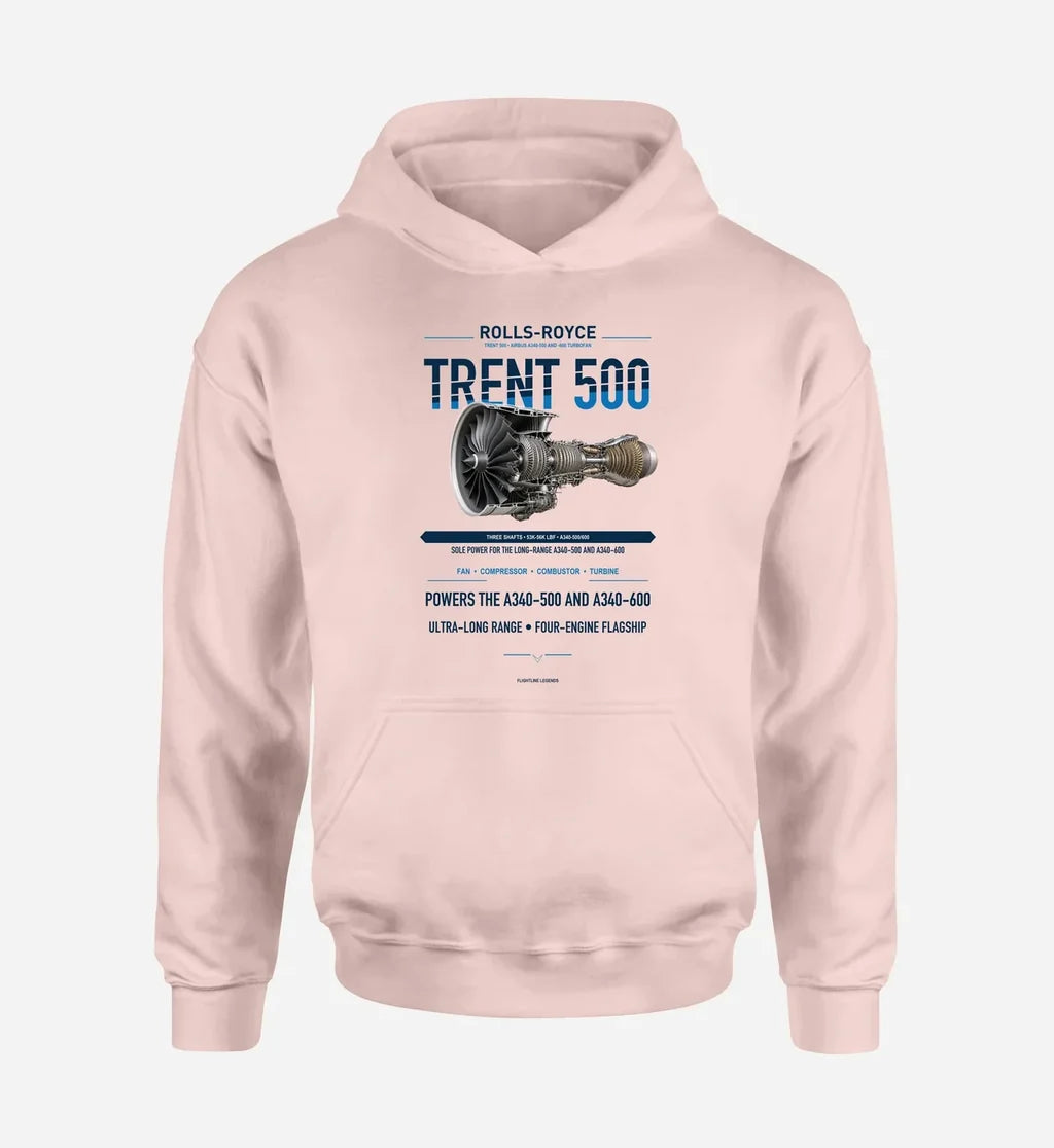 TRENT 500 design on pink hoodie single side