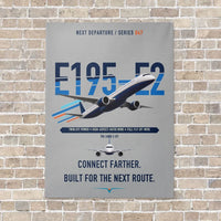 Thumbnail for Embraer E195-E2 vertical canvas print - no frame - light gray background