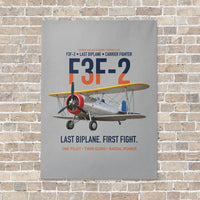 Thumbnail for F3F-2 Last Biplane First Fight vertical canvas print - no frame - light gray background