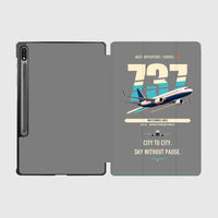 Thumbnail for Boeing 737 MAX 8 design on gray samsung tablet tablet case