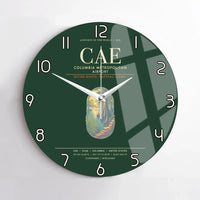 Thumbnail for Columbia Metropolitan Airport CAE Wall-Clock No-Frame - Dark Green