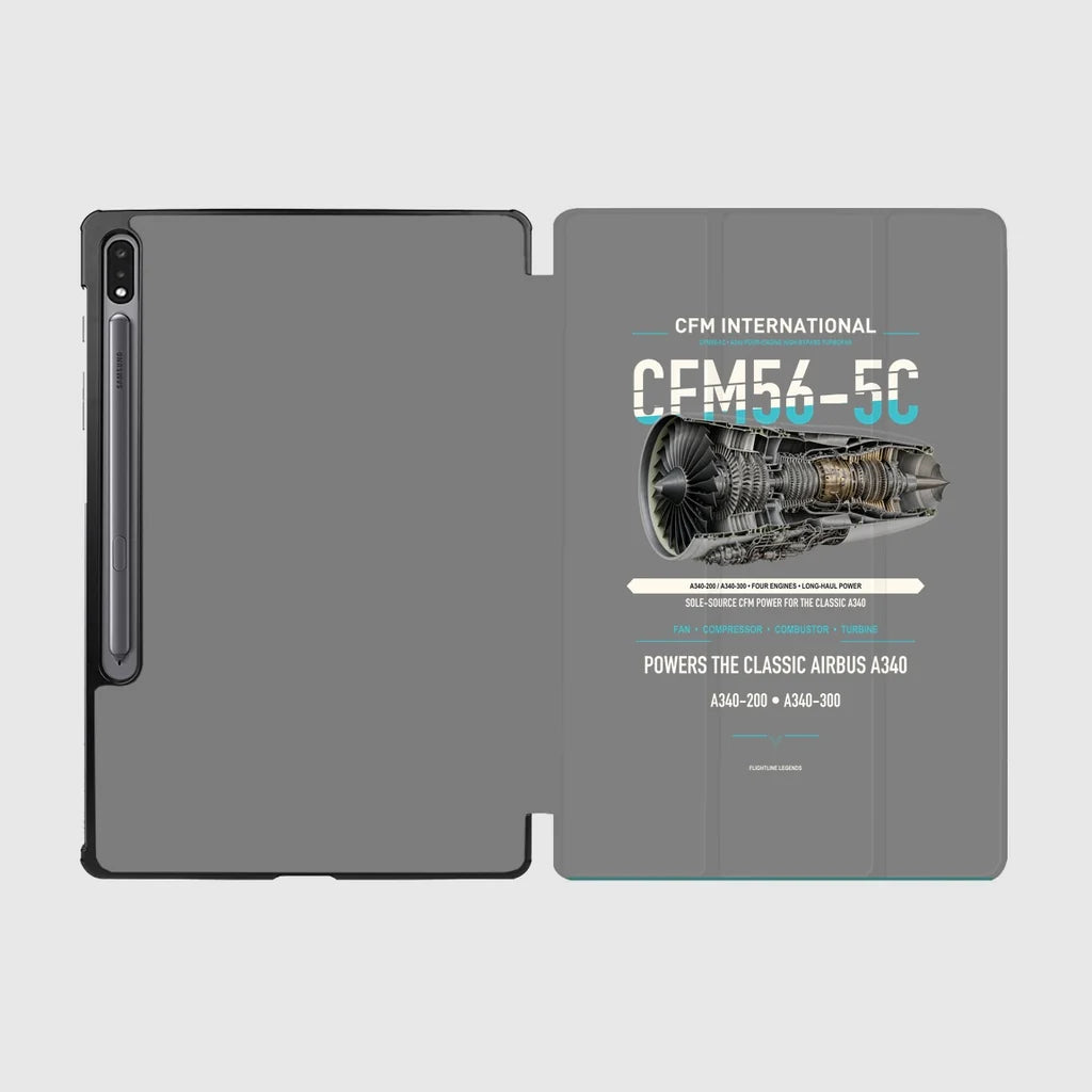CFM56-5C design on gray samsung tablet tablet case