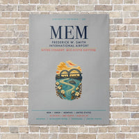Thumbnail for Frederick W. Smith International Airport Memphis MEM vertical canvas print - no frame - light gray background
