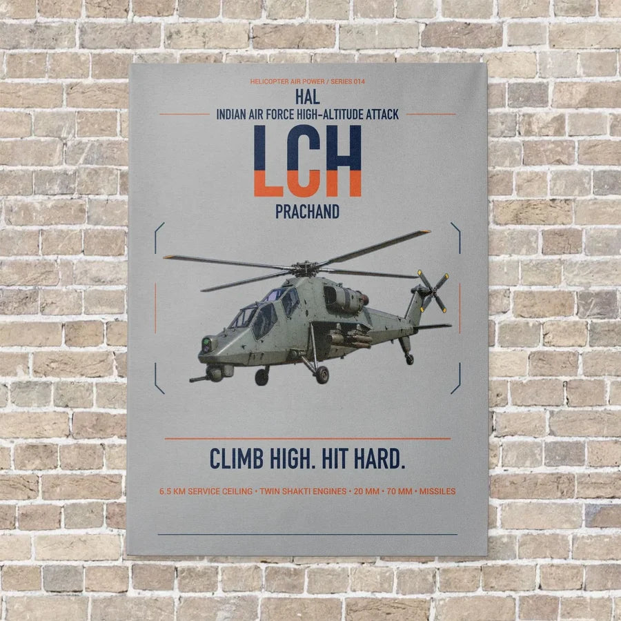 HAL LCH Prachand vertical canvas print - no frame - light gray background