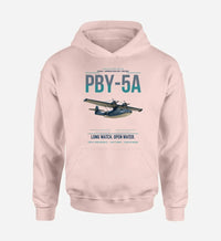 Thumbnail for PBY-5A Catalina design on pink double-side hoodie, single-side print