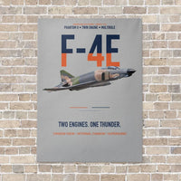 Thumbnail for F-4E Phantom II Two Engines One Thunder vertical canvas print - no frame - light gray background