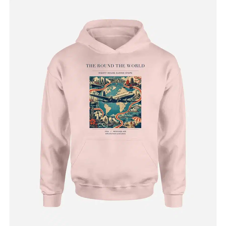 VINTAGE G4100 - The Round The World - Premium Hoodie design on pink premium
