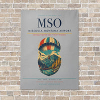 Thumbnail for Missoula Montana Airport MSO vertical canvas print - no frame - light gray background