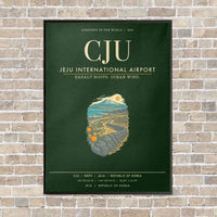 Thumbnail for Jeju International Airport CJU - Canvas Framed - Dark Green