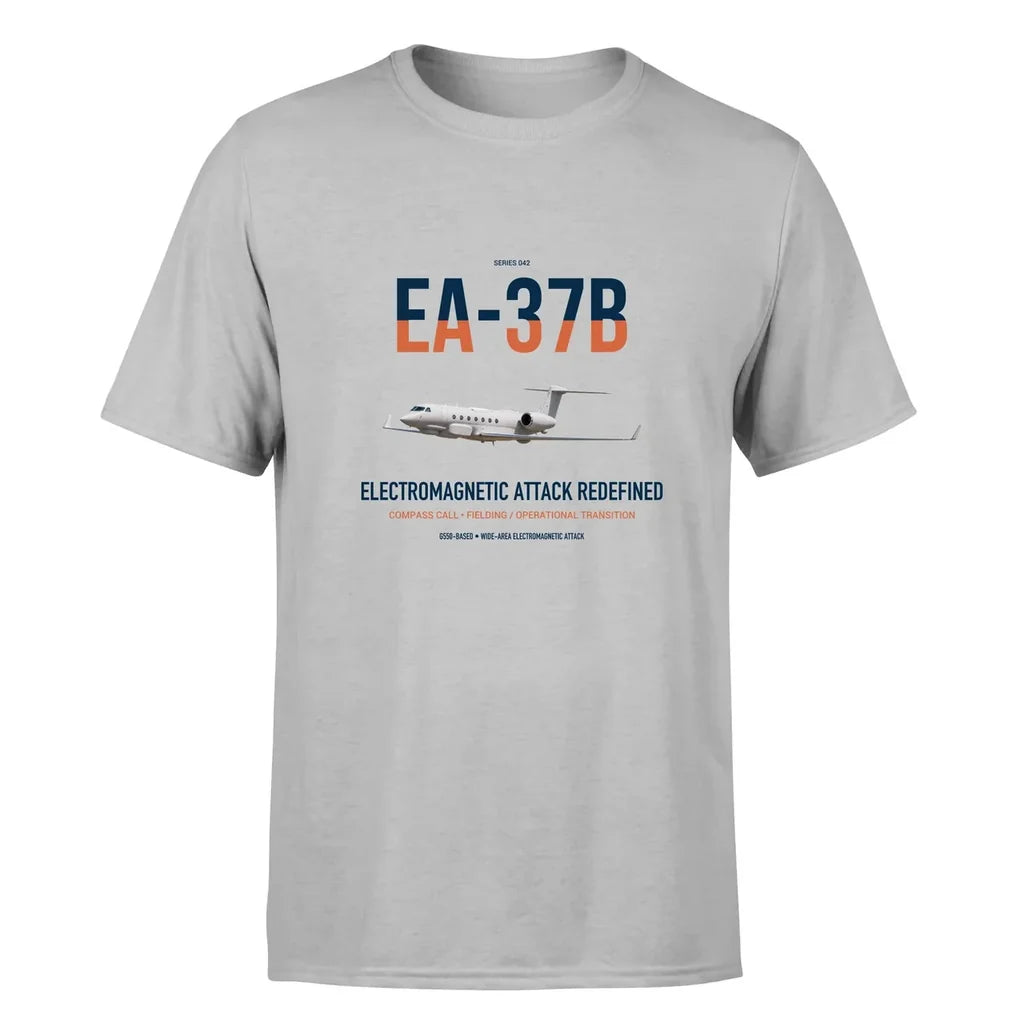 EA-37B Compass Call design on light gray double-side t-shirt, single-side print