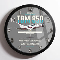 Thumbnail for Socata TBM 850 design on gray framed wall clock