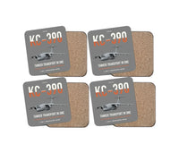 Thumbnail for Embraer KC-390 Millennium design on gray 4 pieces set coaster