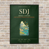 Thumbnail for Sendai Airport SDJ - Canvas Framed - Dark Green