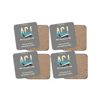 Thumbnail for Airbus ACJ TwoTwenty design on gray 4 pieces set coaster