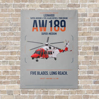 Thumbnail for Leonardo AW189 vertical canvas print - no frame - light gray background