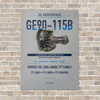 Thumbnail for GE90-115B vertical canvas print - no frame - light gray background