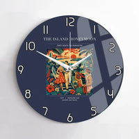 Thumbnail for VINTAGE G4104 - The Island Honeymoon - Designed Wall Clocks design on navyblue no-frame