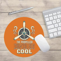 Thumbnail for The Propeller Keeps The Pilot Cool design on orange round mouse pad